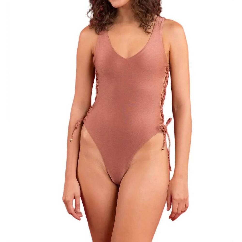 NEW RIO DE SOL zoe one piece swimsuit in shimmer copper